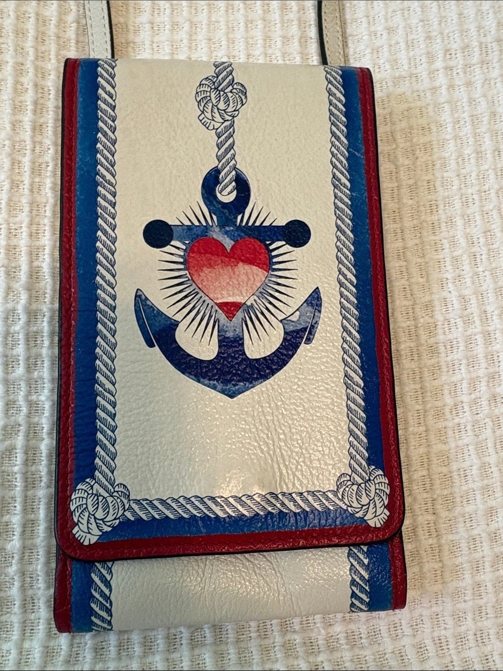 Brighton Anchor & Crossbody Bag in Cream, Red & Blue